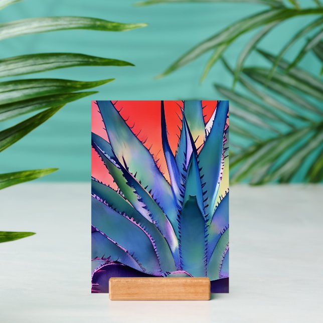 Agave at Sunset Picture and Wood Holder (Insitu 2)