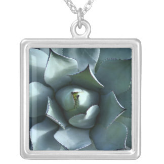 agave blue silver plated necklace