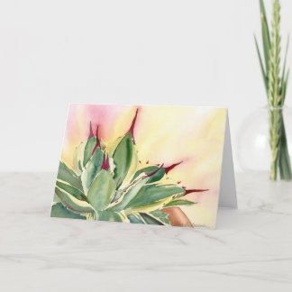Agave 'Cream Spike' watercolor, Debra Lee Baldwin Card