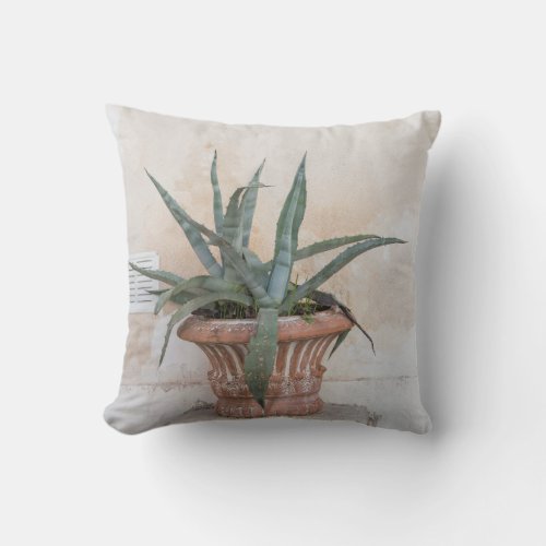 Agave Dream in Athens 1 minimal wall art  Throw Pillow