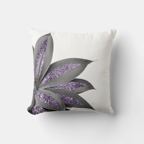 Agave Finesse Glitter Glam 11 Faux Glitter art Throw Pillow