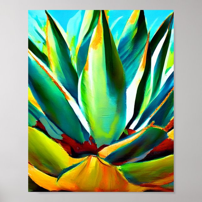 Agave plant Art Poster (Front)