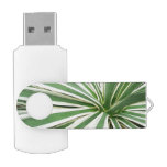 Agave Plant Green and White Striped Flash Drive