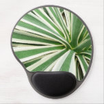 Agave Plant Green and White Striped Gel Mouse Pad