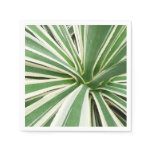 Agave Plant Green and White Striped Napkins