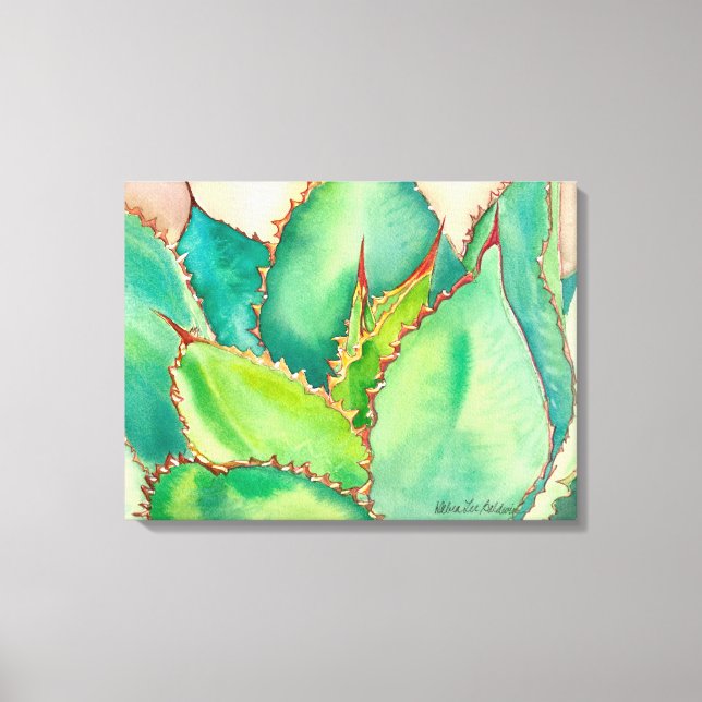 Agave Watercolor by Debra Lee Baldwin Canvas Print (Front)