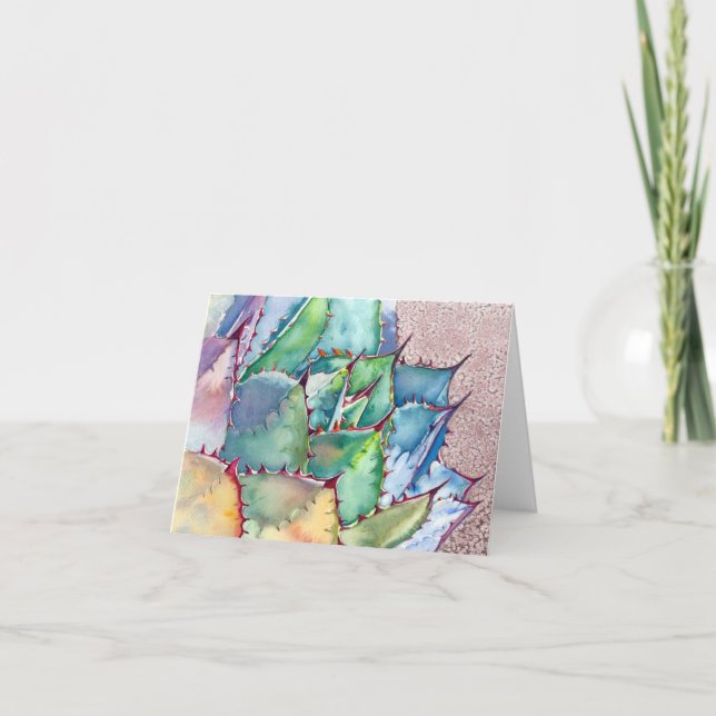 Agave watercolor card by Debra Lee Baldwin (Front)