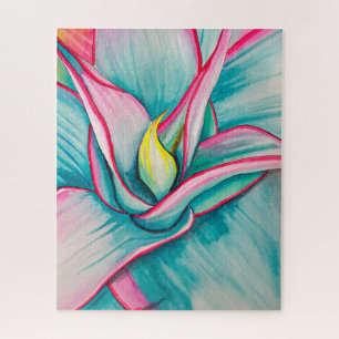 Agave watercolor succulent fine art jigsaw puzzle