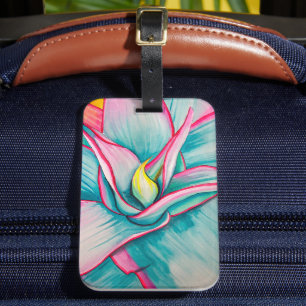 Agave watercolor succulent fine art luggage tag