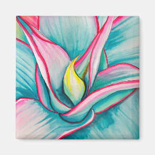 Agave watercolor succulent fine art magnet