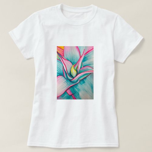 Agave watercolor succulent fine art T_Shirt