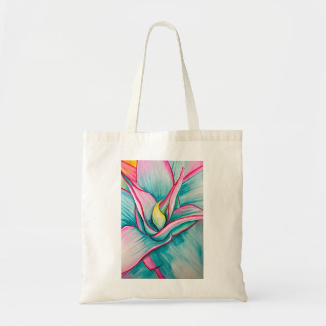 Agave watercolor succulent fine art tote bag (Front)