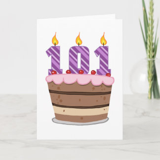 Age 101 on Birthday Cake Card