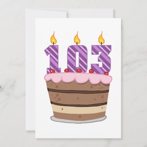 Age 103 on Birthday Cake Card