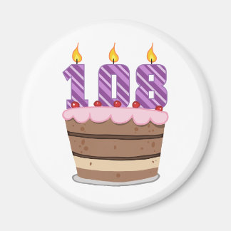 Age 108 on Birthday Cake Magnet