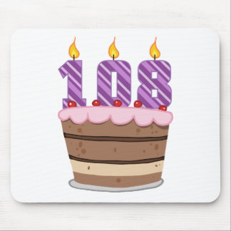Age 108 on Birthday Cake Mouse Pad