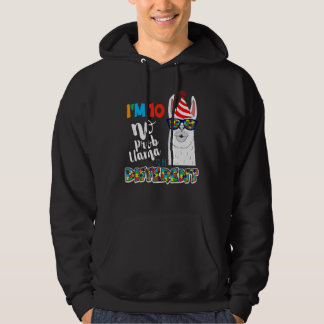 Age 10 Year Old Birth Llama Puzzle April Autism Aw Hoodie