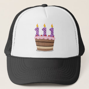 Age 111 on Birthday Cake Trucker Hat
