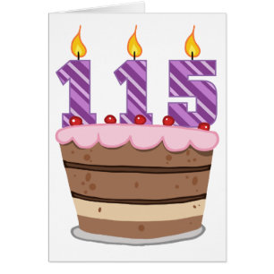 Age 115 on Birthday Cake Cards