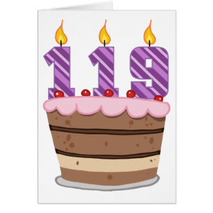 Age 119 on Birthday Cake Cards