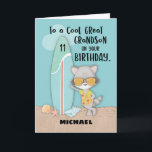 Age 11 Great Grandson Birthday Beach Funny Raccoon Card<br><div class="desc">Look at that cool raccoon on the front of this card. He is all ready to enjoy the summer on the beach. Just like your great grandson, this raccoon loves the beach and the sea. This card happens to be one that you can greet your great grandson once he celebrates...</div>