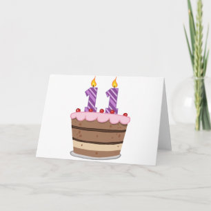 Age 11 on Birthday Cake Card