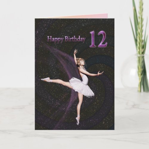 Age 12 a ballerina birthday card