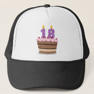 Age 18 on Birthday Cake Trucker Hat