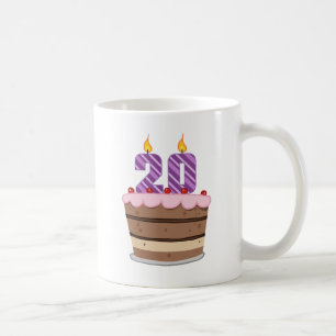 Age 20 on Birthday Cake Coffee Mug