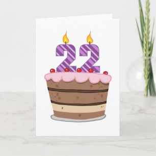 Age 22 on Birthday Cake Card