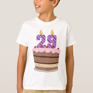 Age 29 on Birthday Cake T-Shirt