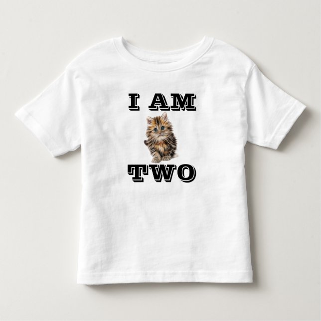 AGE 2 (TWO) CAT KITTEN KIDS T-SHIRTS (Front)