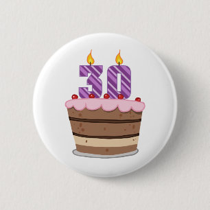 Age 30 on Birthday Cake Button