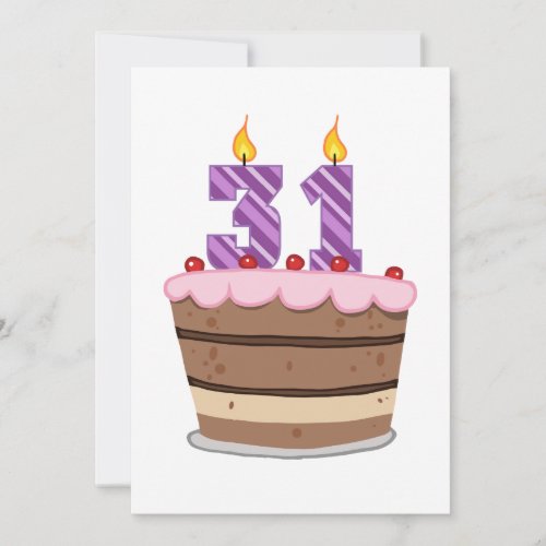 Age 31 on Birthday Cake Card