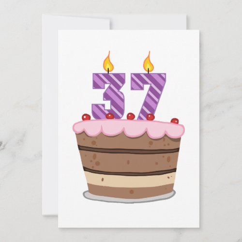 Age 37 on Birthday Cake Card