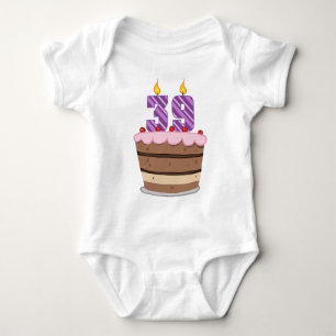 Age 39 on Birthday Cake Baby Bodysuit