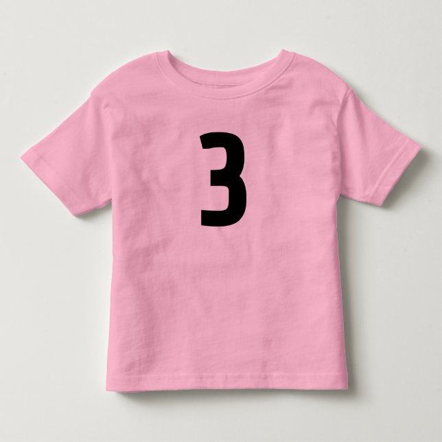 AGE 3 THREE JERSEY pink T-SHIRT (Front)