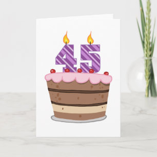 Age 45 on Birthday Cake Card