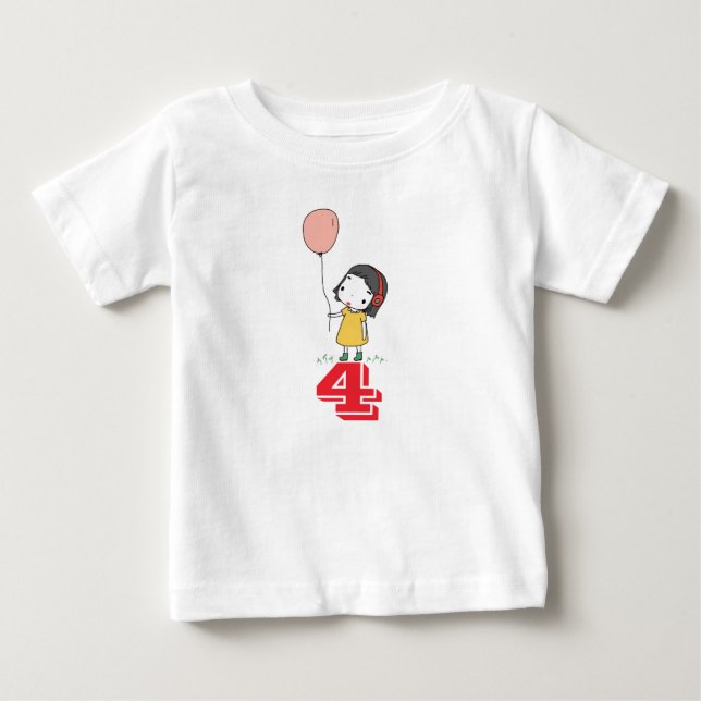 AGE 4 (FOUR) GIRLS KIDS T-SHIRTS (Front)