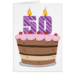 Age 50 on Birthday Cake Cards
