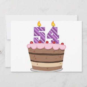 Age 54 on Birthday Cake Card