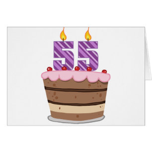 Age 55 on Birthday Cake Cards