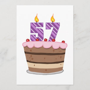 Age 57 on Birthday Cake Card