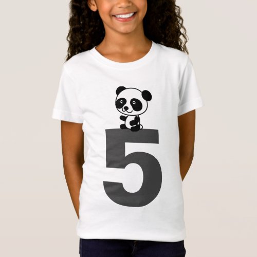 AGE 5 FIVE PANDA BEAR T_Shirts