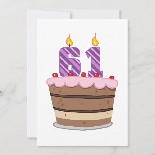 Age 61 on Birthday Cake Card