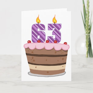 Age 63 on Birthday Cake Card