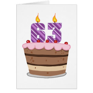 Age 63 on Birthday Cake Cards
