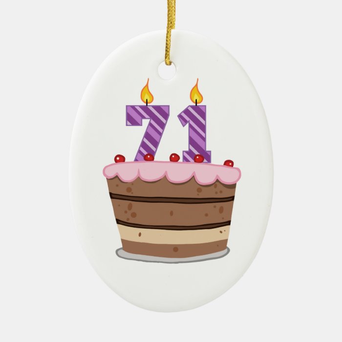 Age 70 on Birthday Cake Ornaments