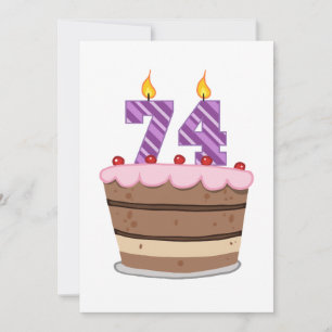 Age 74 on Birthday Cake Card
