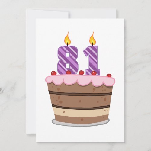 Age 81 on Birthday Cake Card